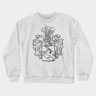 Shedenhelm Family Crest, Line Drawing with Black Ink Crewneck Sweatshirt